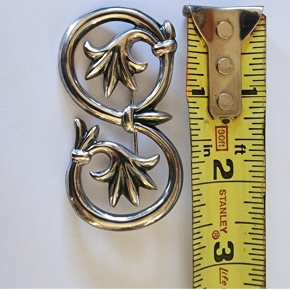 Stylish Sterling Silver Floral Brooch Pin MMA Metropolitan Museum Of Art Jewelry - Picture 3 of 5